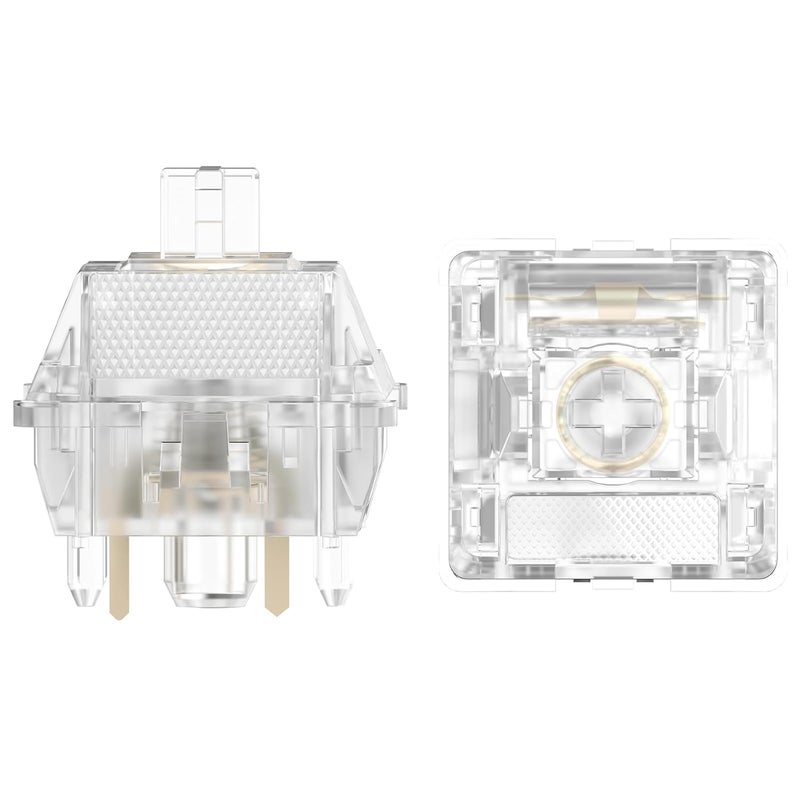 DUROCK Ice King Linear Switches, 62g Progressive Spring Transparent Clear RGB Switch, 5 Pins Lubed Smooth Line Mechanical Keyboard Switches (90pcs) - Image 5